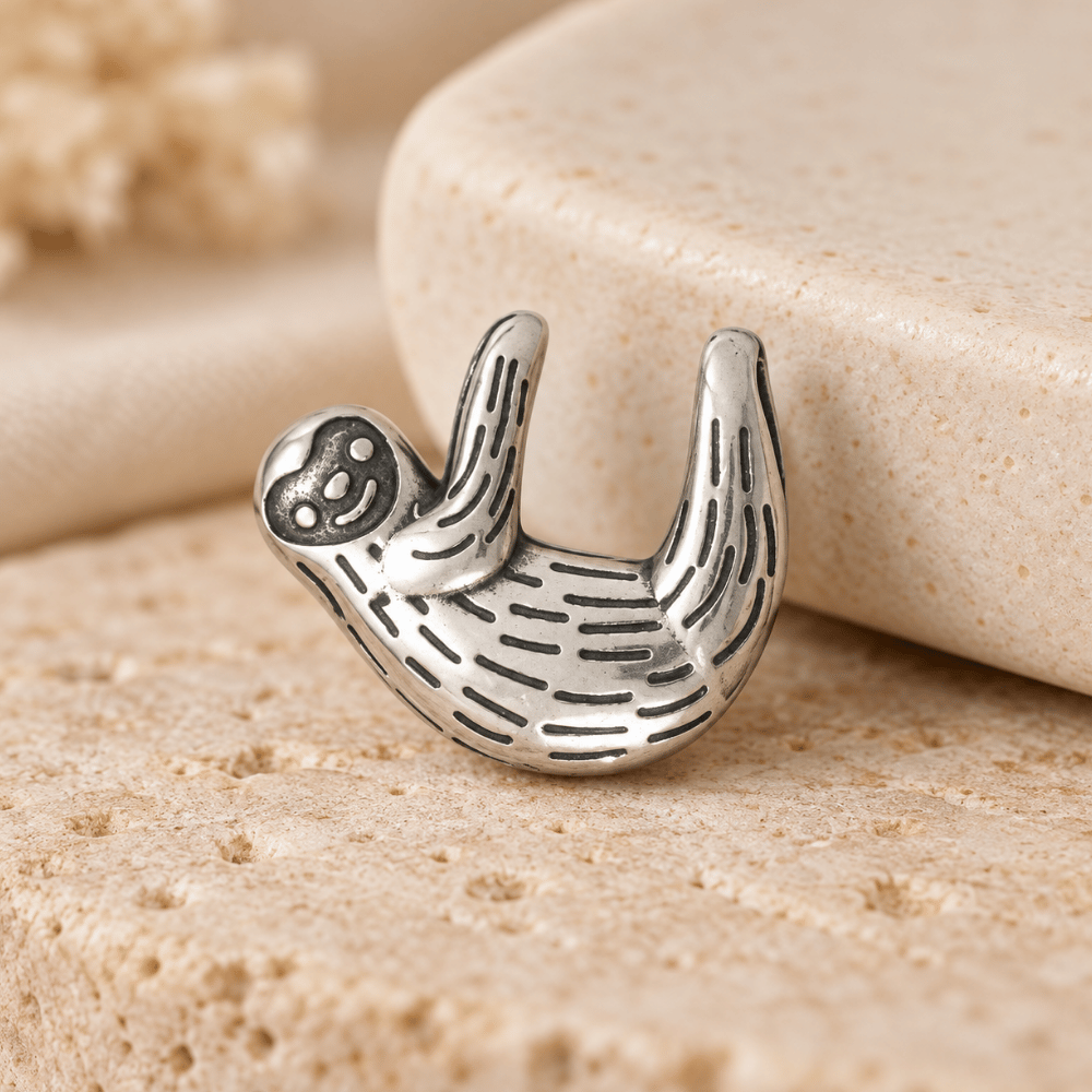 Oxidized Cute Hanging Sloth Slide