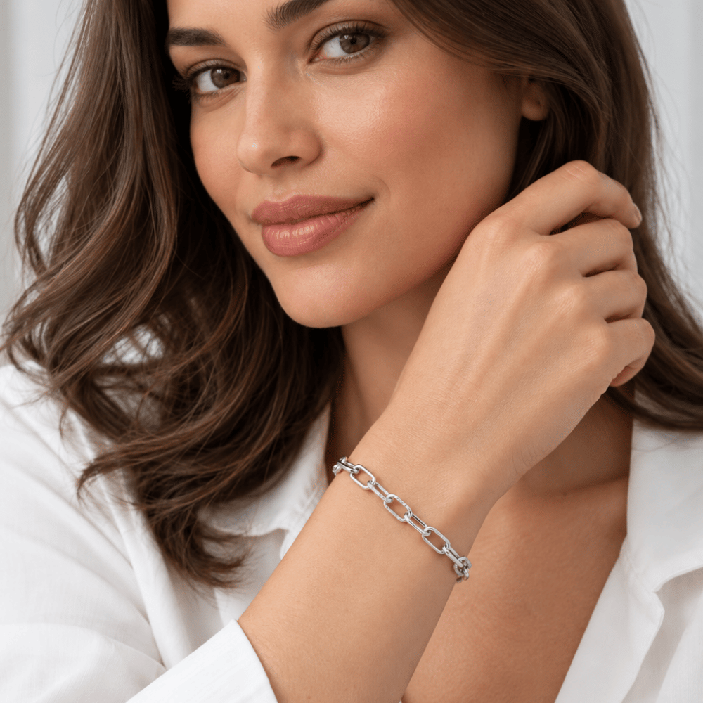 8" Smooth and Textured Link Bracelet