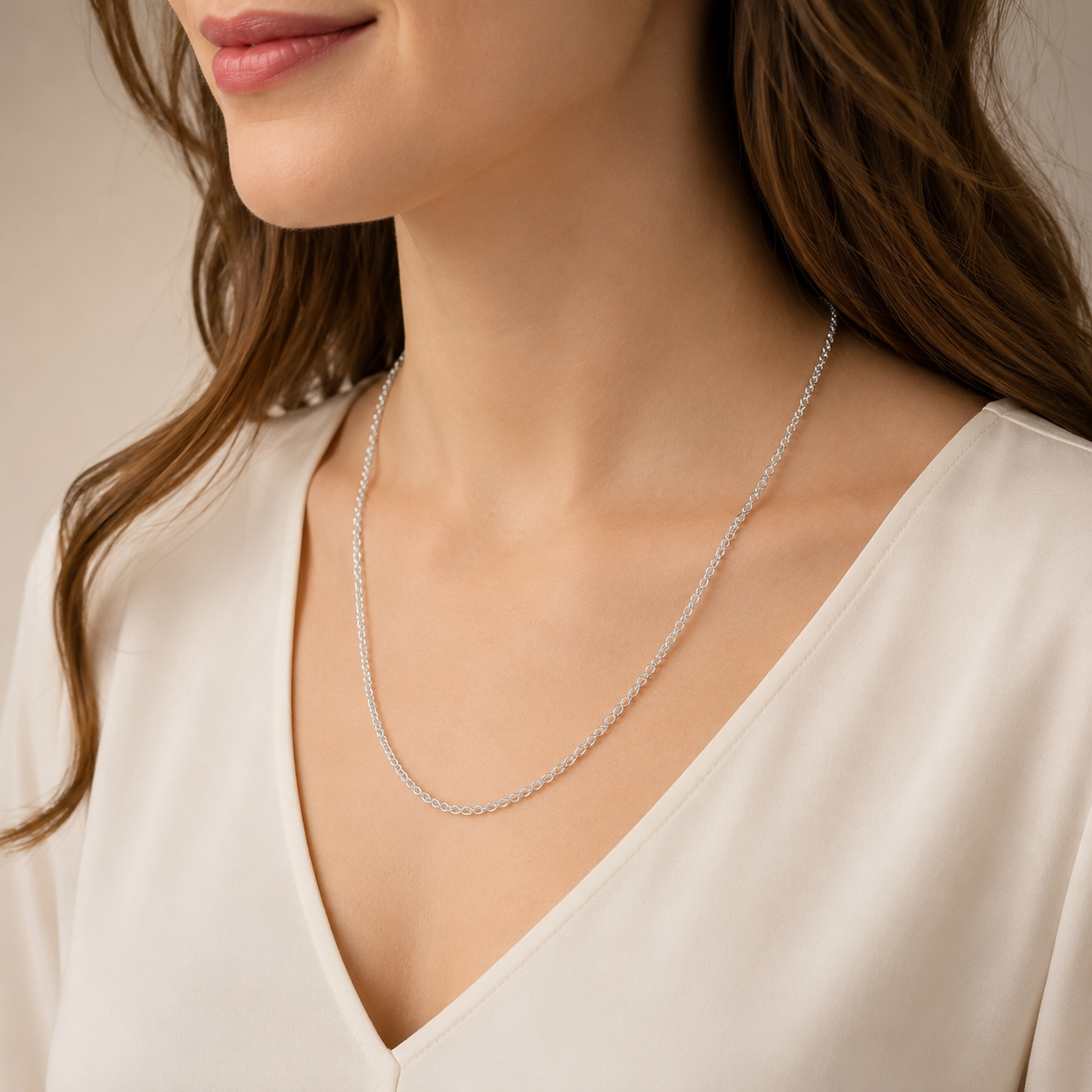 925 Sterling Silver Rolo Chain Necklace - 2mm