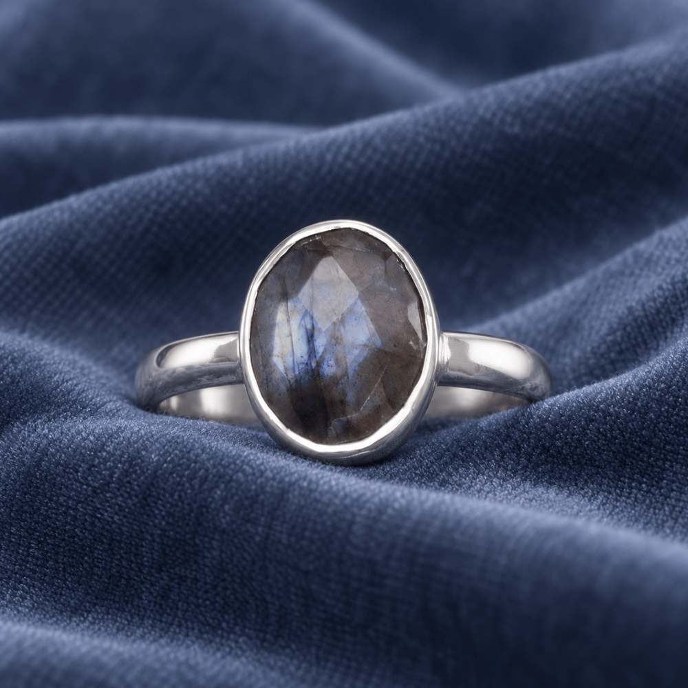 Faceted Sterling Silver Ring
