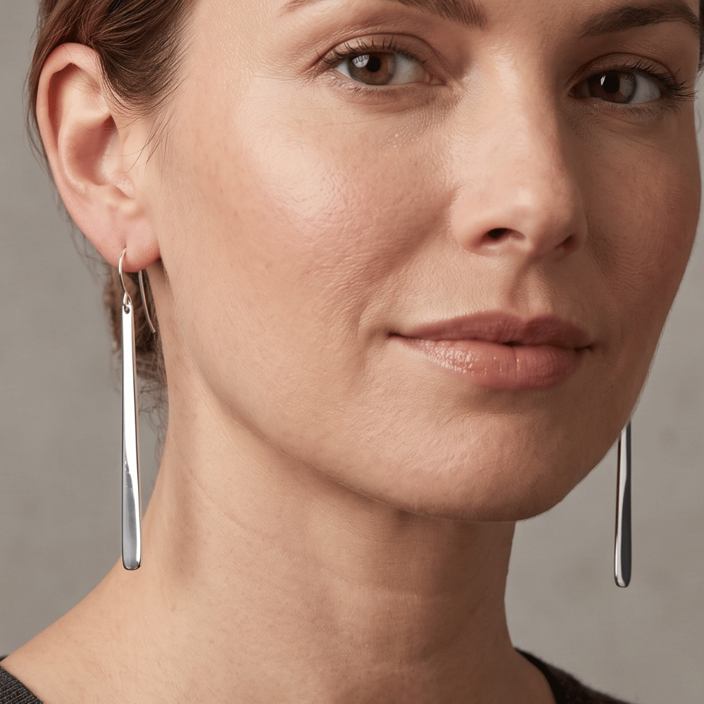 Polished Tapered Matchstick Earrings