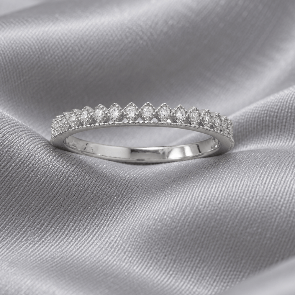 Cubic Zirconia Thin Crown Design Ring