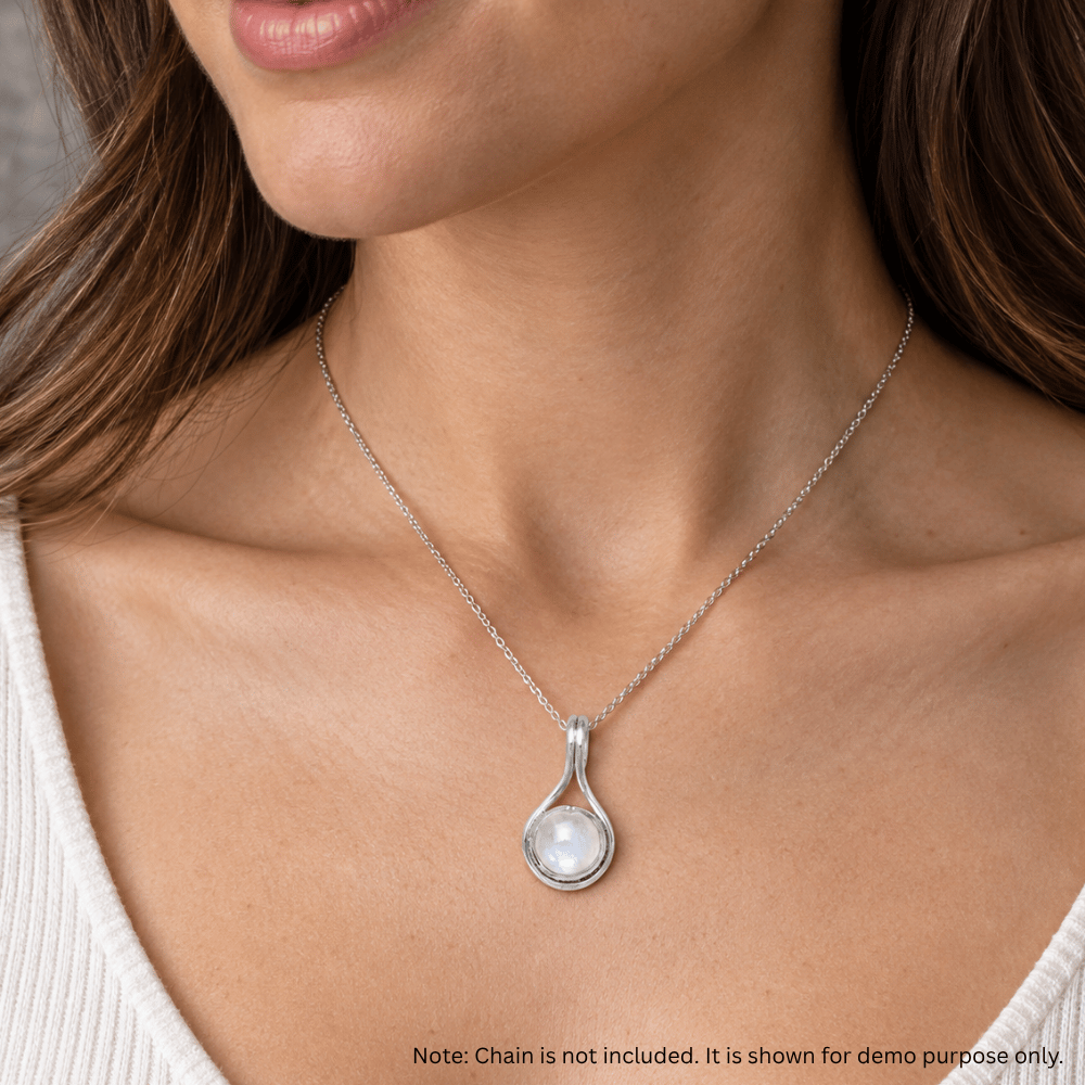 Round Rainbow Moonstone Slide