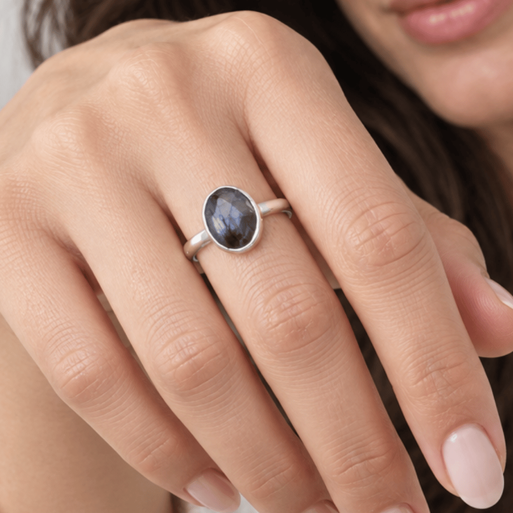 Faceted Sterling Silver Ring