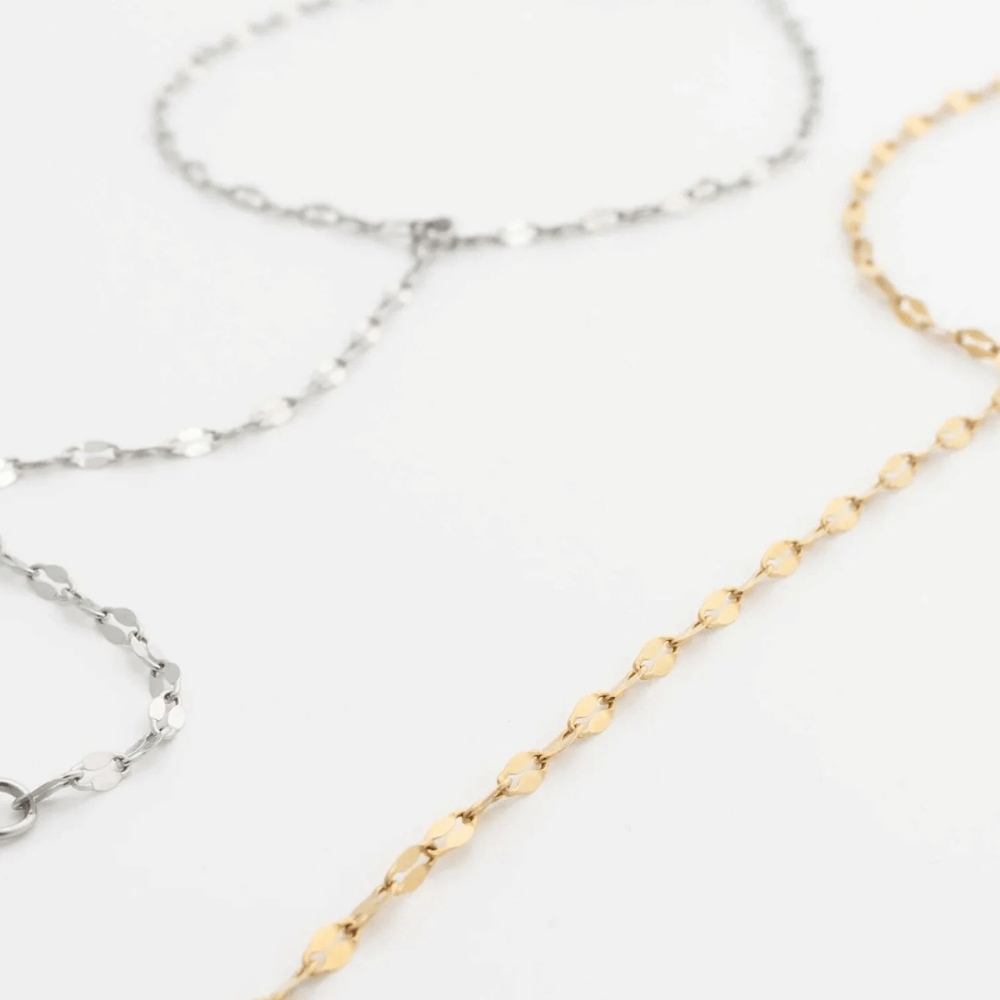 7.5-inch + 1-inch Stainless Steel Coffee Hand Chain - Silver - view 2