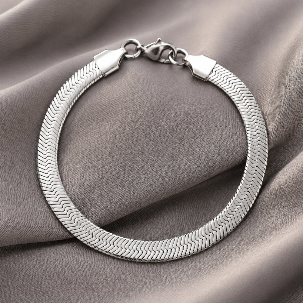 7" Stainless Steel 5.5mm Herringbone Bracelet