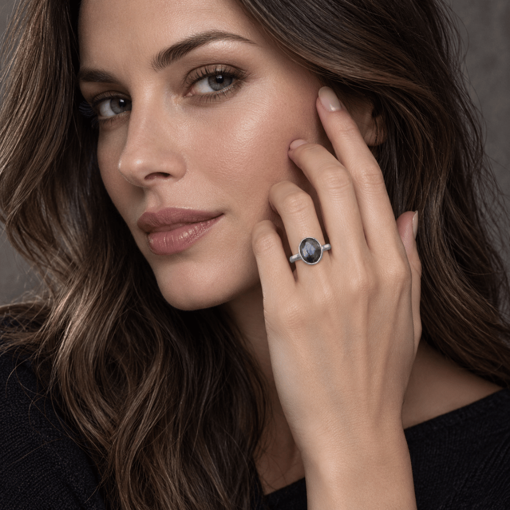 Faceted Sterling Silver Ring