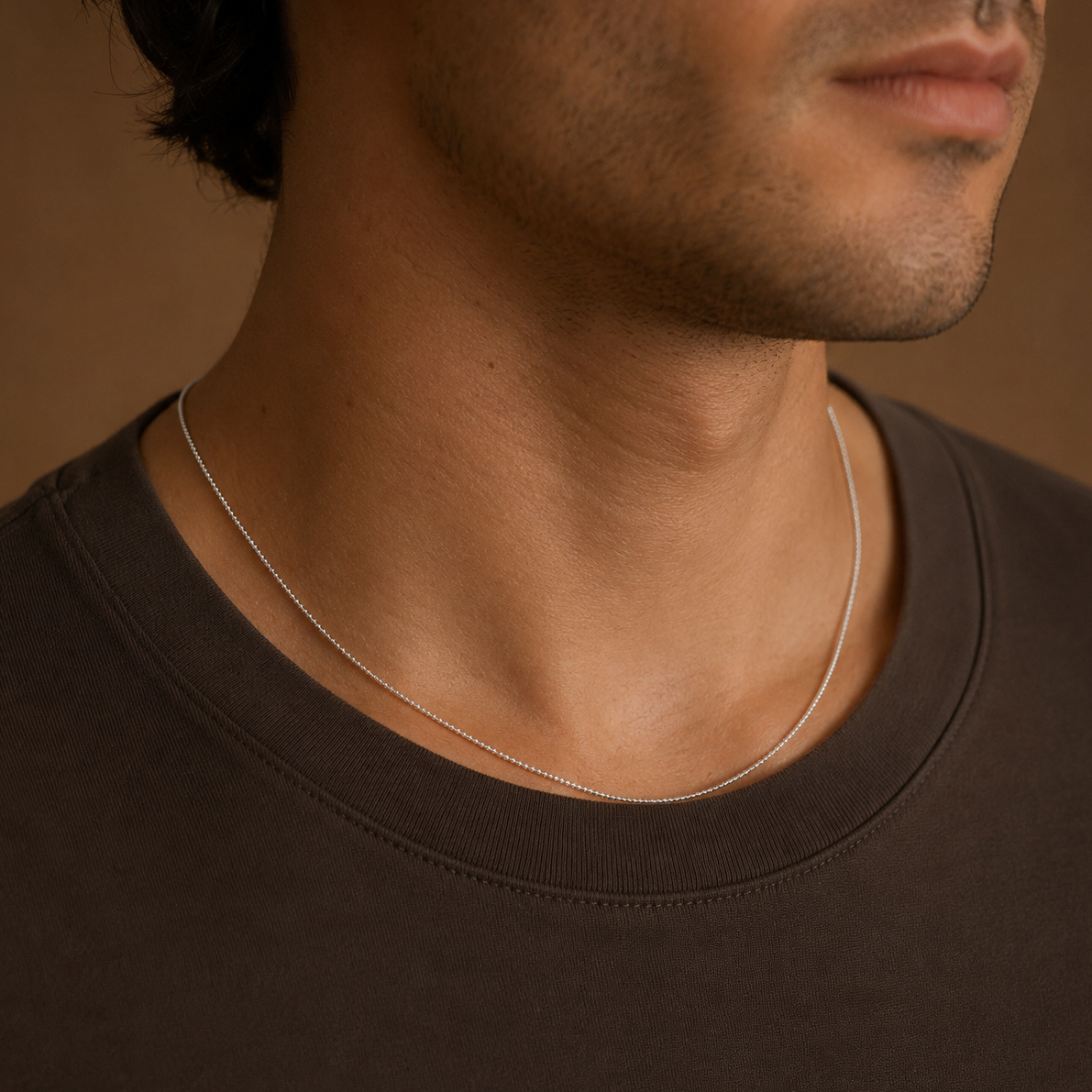 925 Sterling Silver Bead Chain Necklace - 1mm