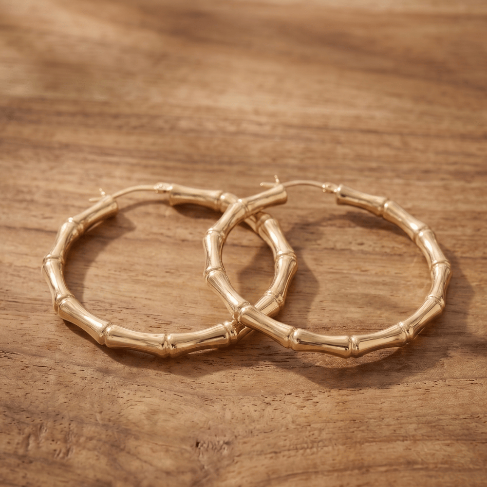 44mm Bamboo Hoop Earrings