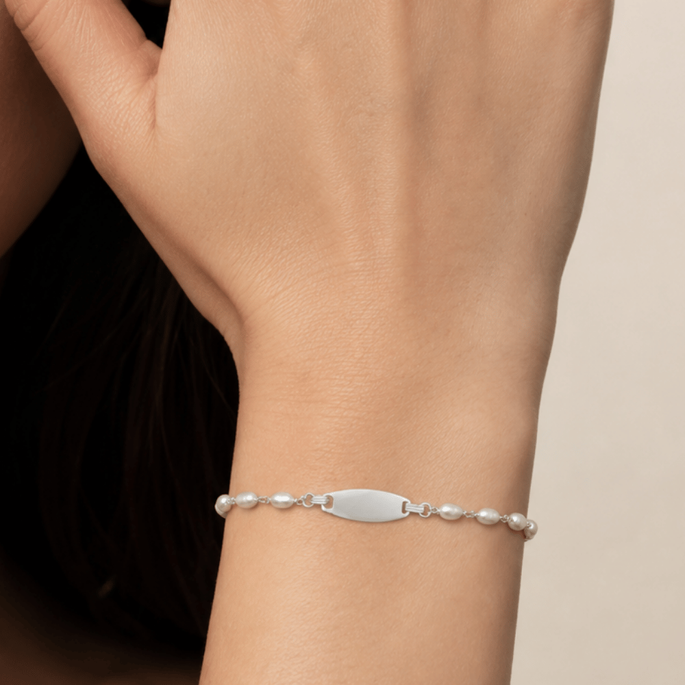 5" + 1" Cultured Freshwater Pearl ID Bracelet