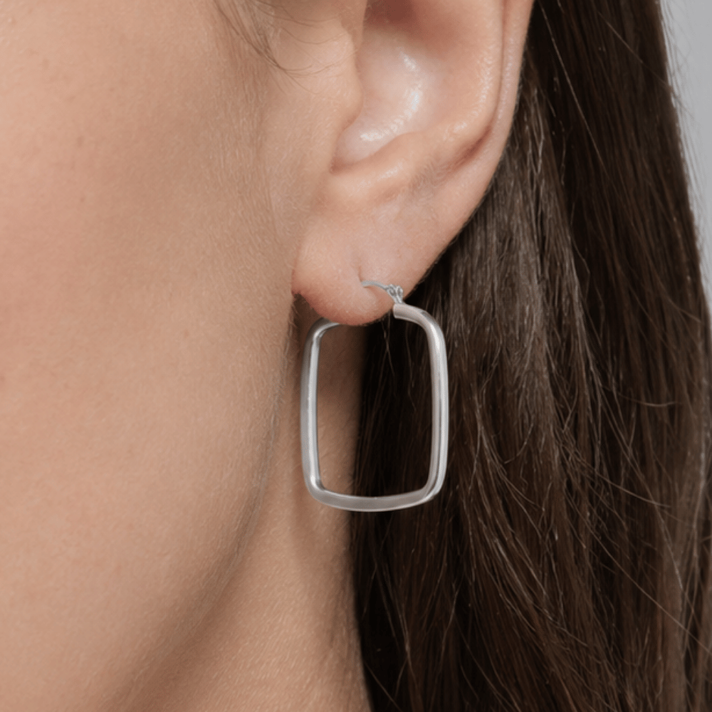 2mm x 29mm Square Hoop Earrings