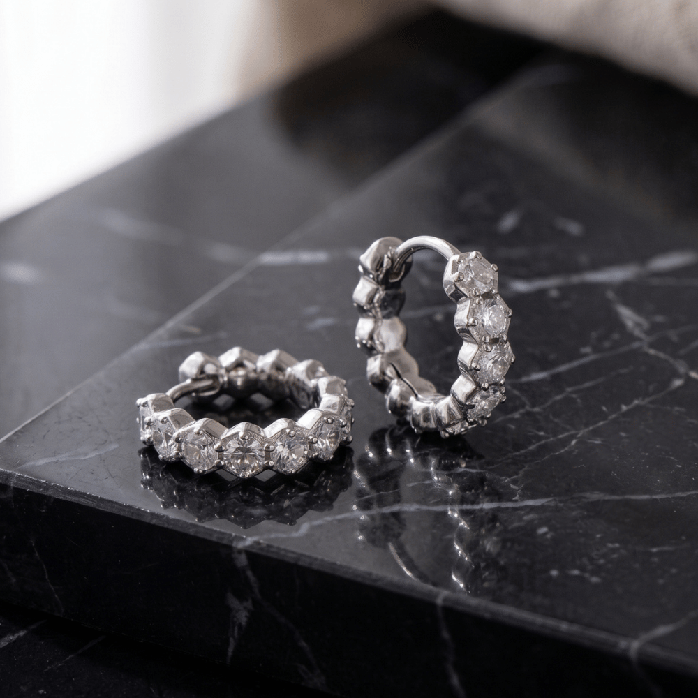 10mm CZ Hoop Earrings