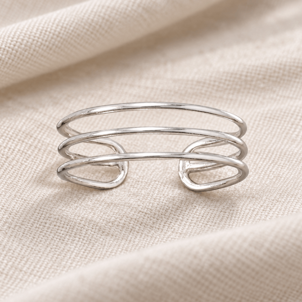 Polished Triple Row Toe Ring