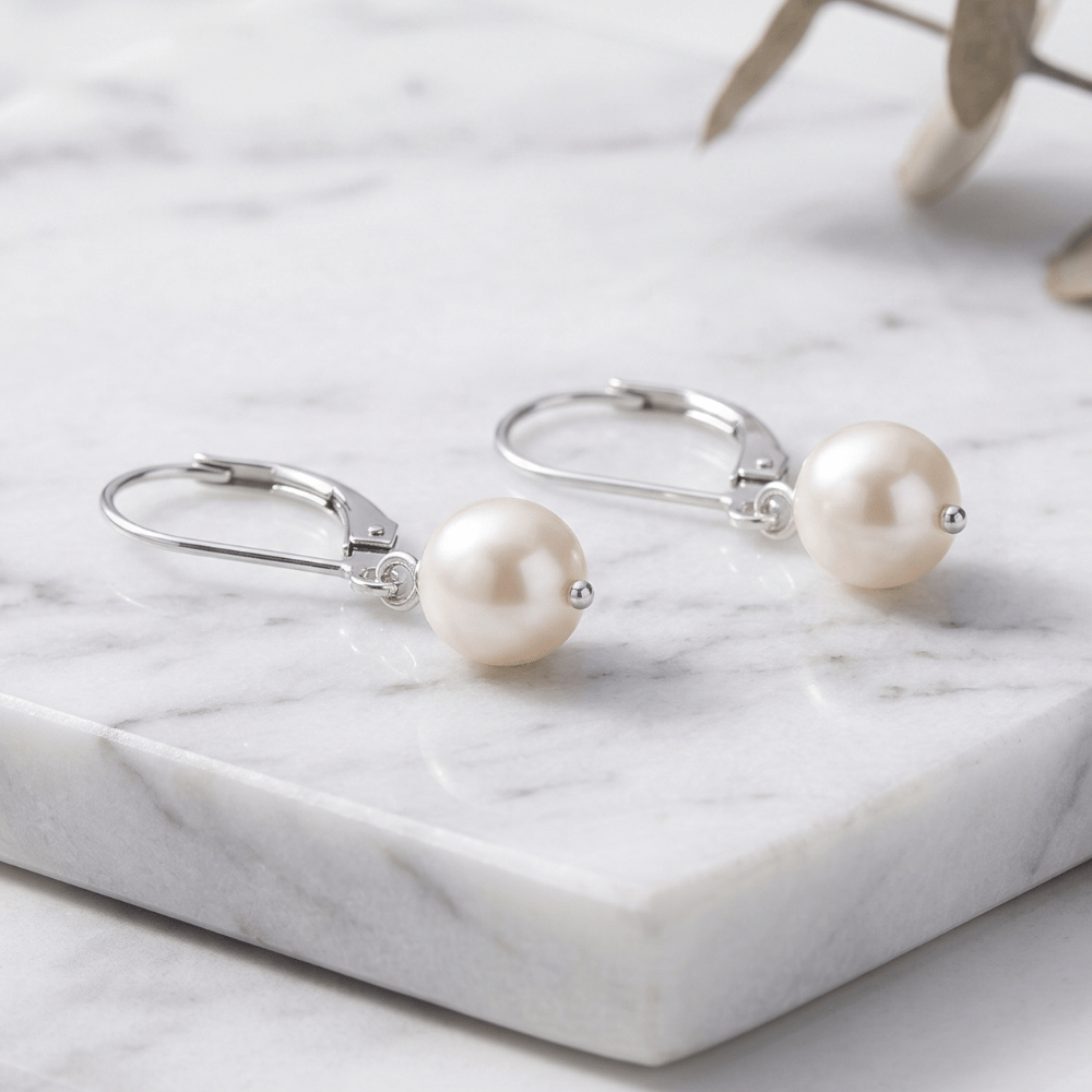 5.5-6mm Cultured Freshwater Pearl Lever Earrings