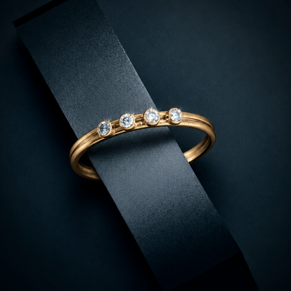 14/20 Gold Filled CZ Double Wire Ring