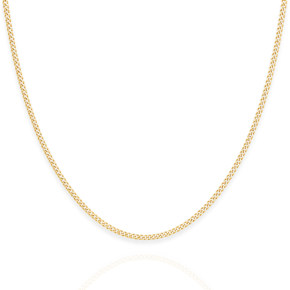 14K Gold Plated Sterling Silver Curb Chain Necklace - 1.4mm