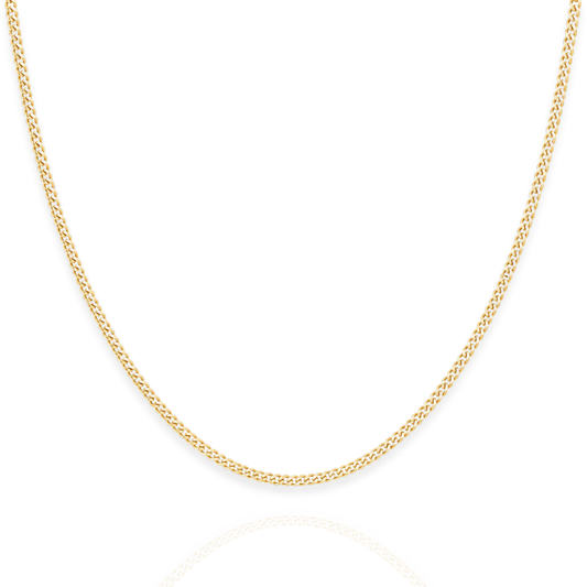 14K Gold Plated Sterling Silver Curb Chain Necklace - 1.4mm