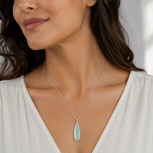 Ancient Roman Glass Pear Drop Necklace