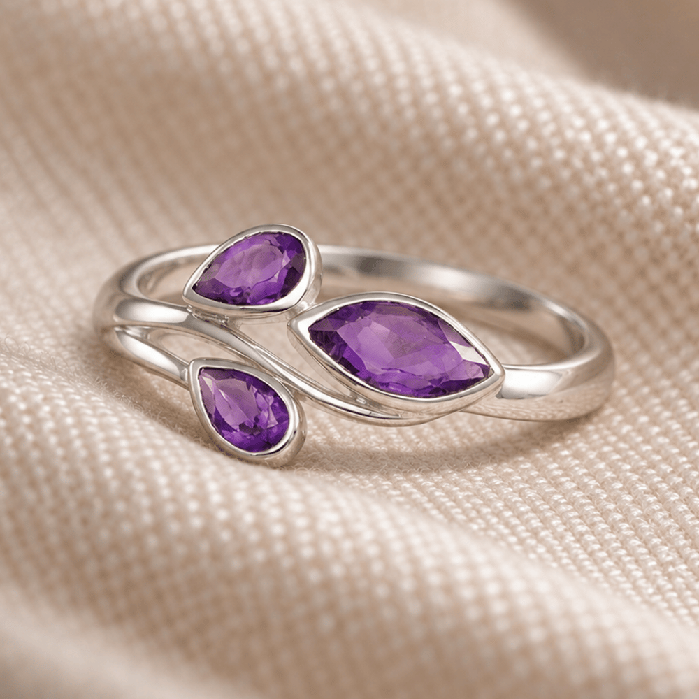 Pear and Marquise Amethyst Ring