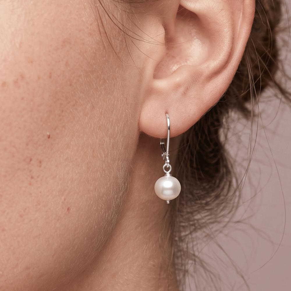 5.5-6mm Cultured Freshwater Pearl Lever Earrings