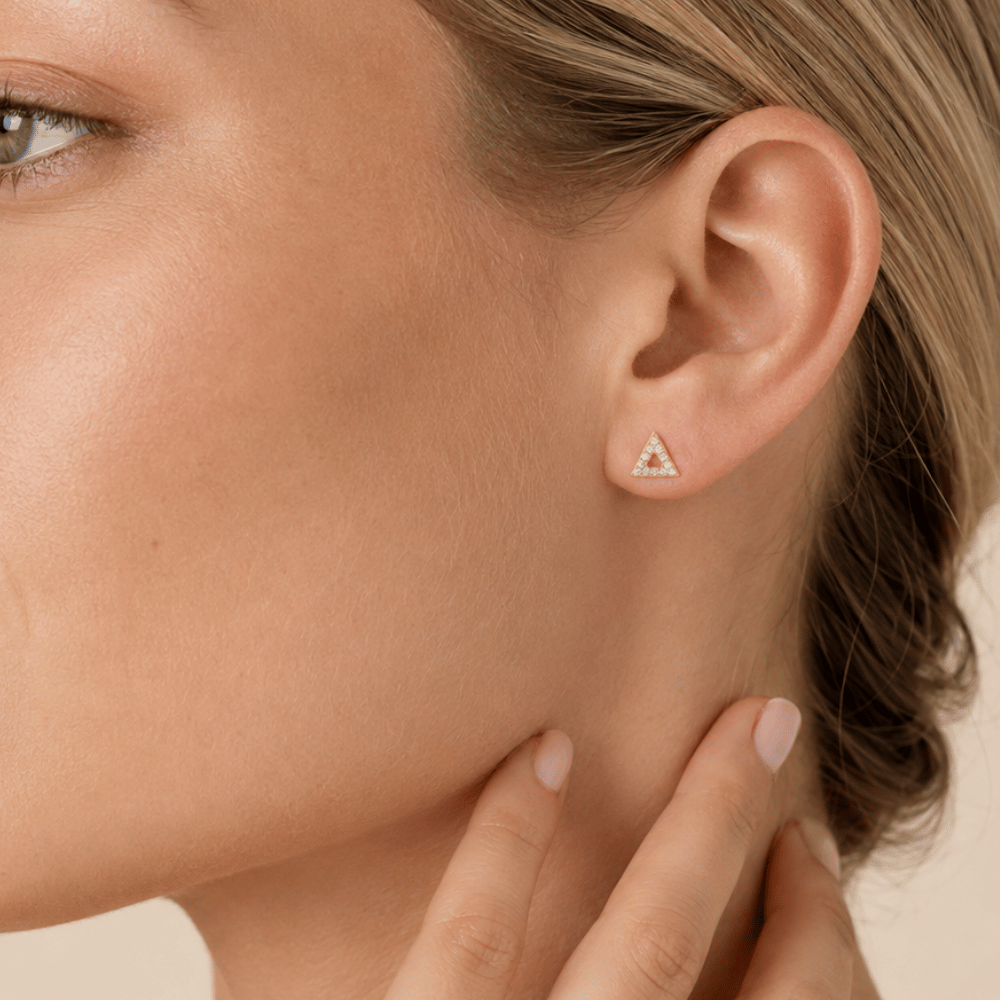 Triangle Outline Stud Earrings