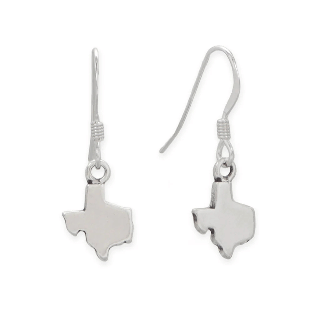 Small Antique Texas State French Wire Earrings