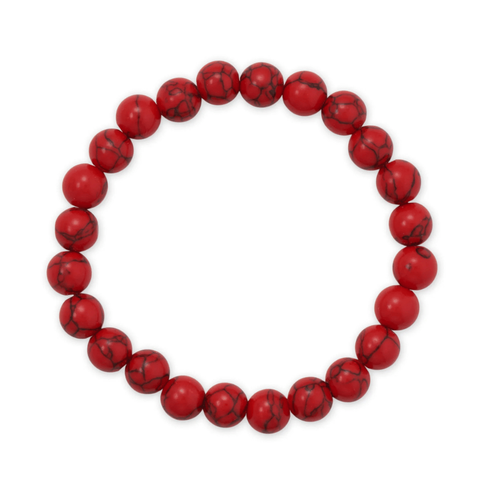 8mm Round Stone Bead Stretch Bracelet