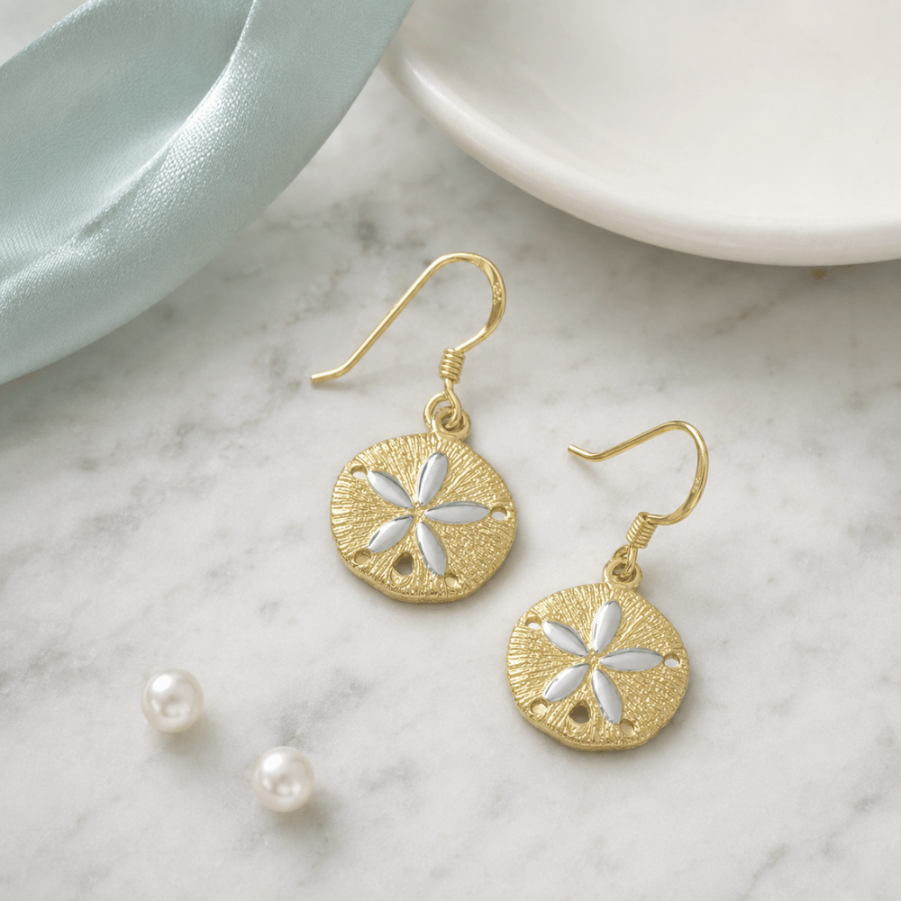 Sand Dollar French Wire Earrings
