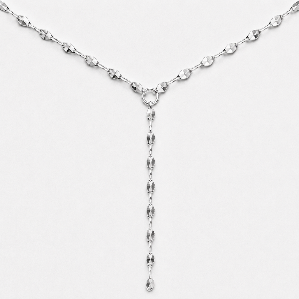 15" Stainless Steel Coffee Chain Y-Drop Necklace