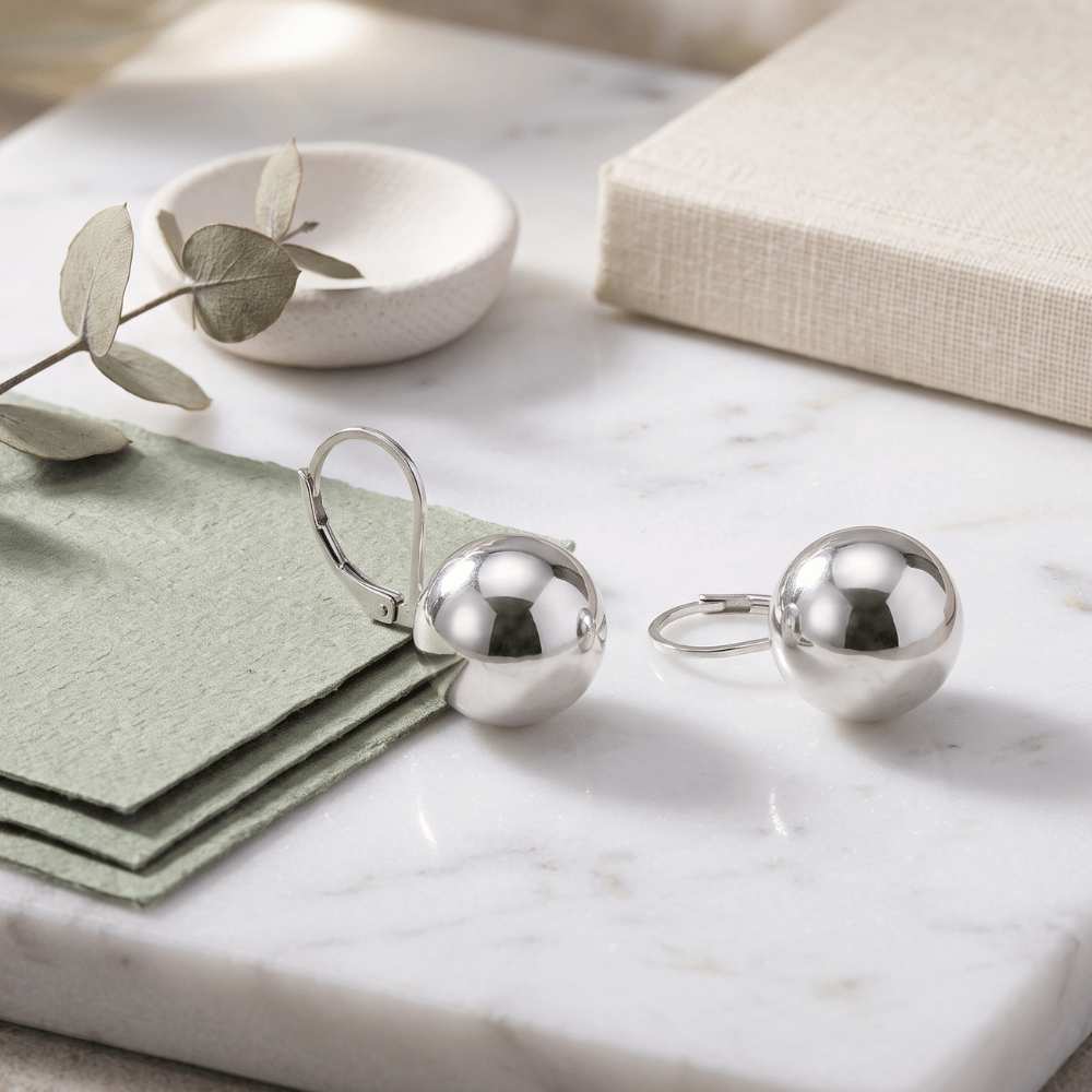 Ball Lever Back Earrings