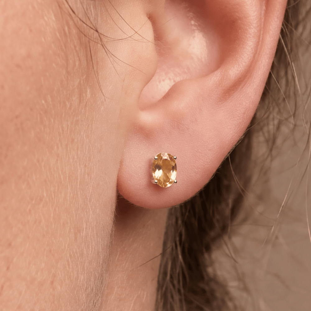 Oval Stud Earrings
