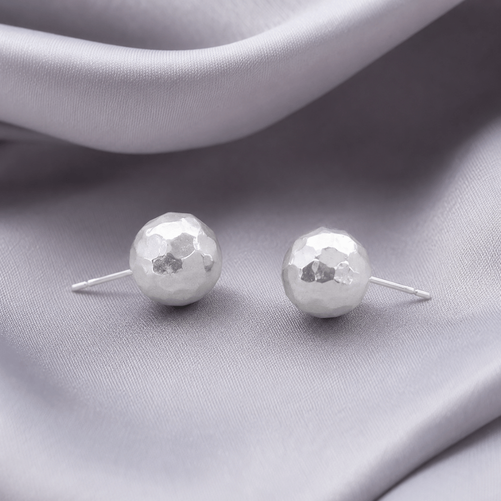 Hammered Ball Earrings