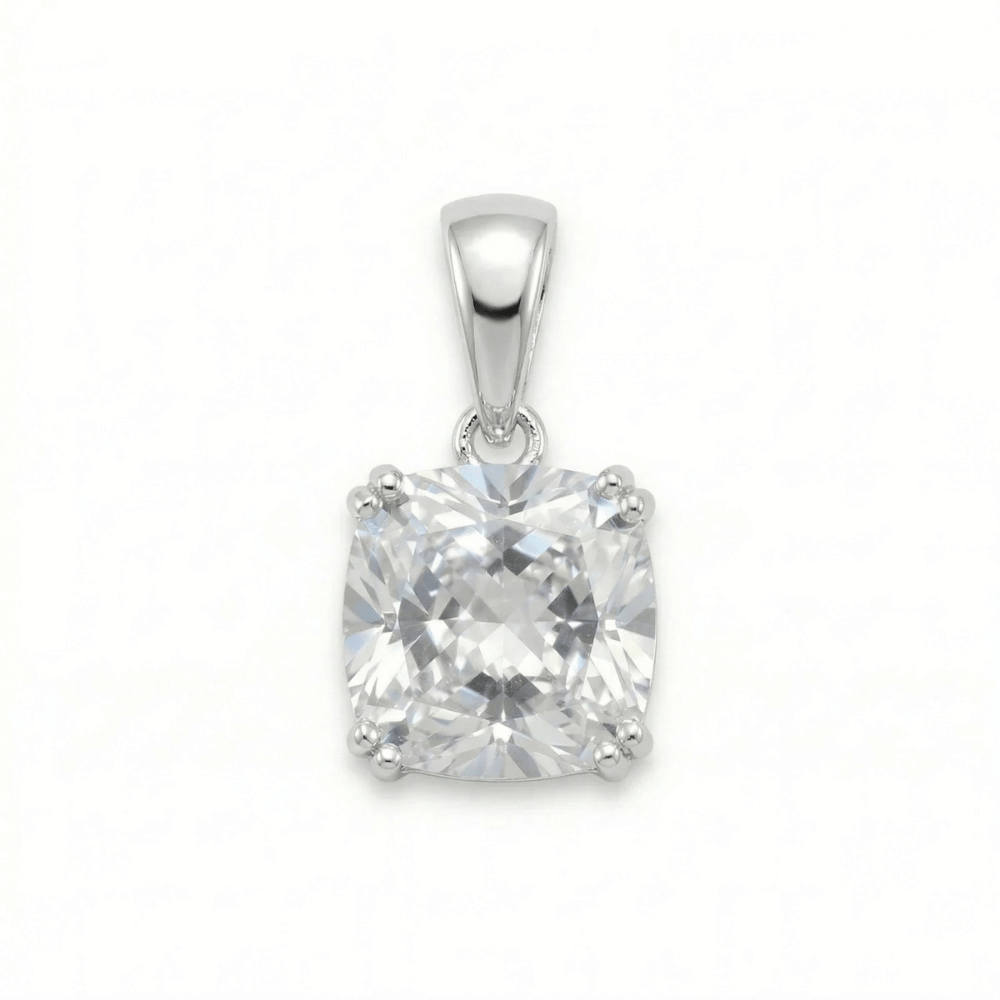 Cushion Cut CZ and Filigree Pendant