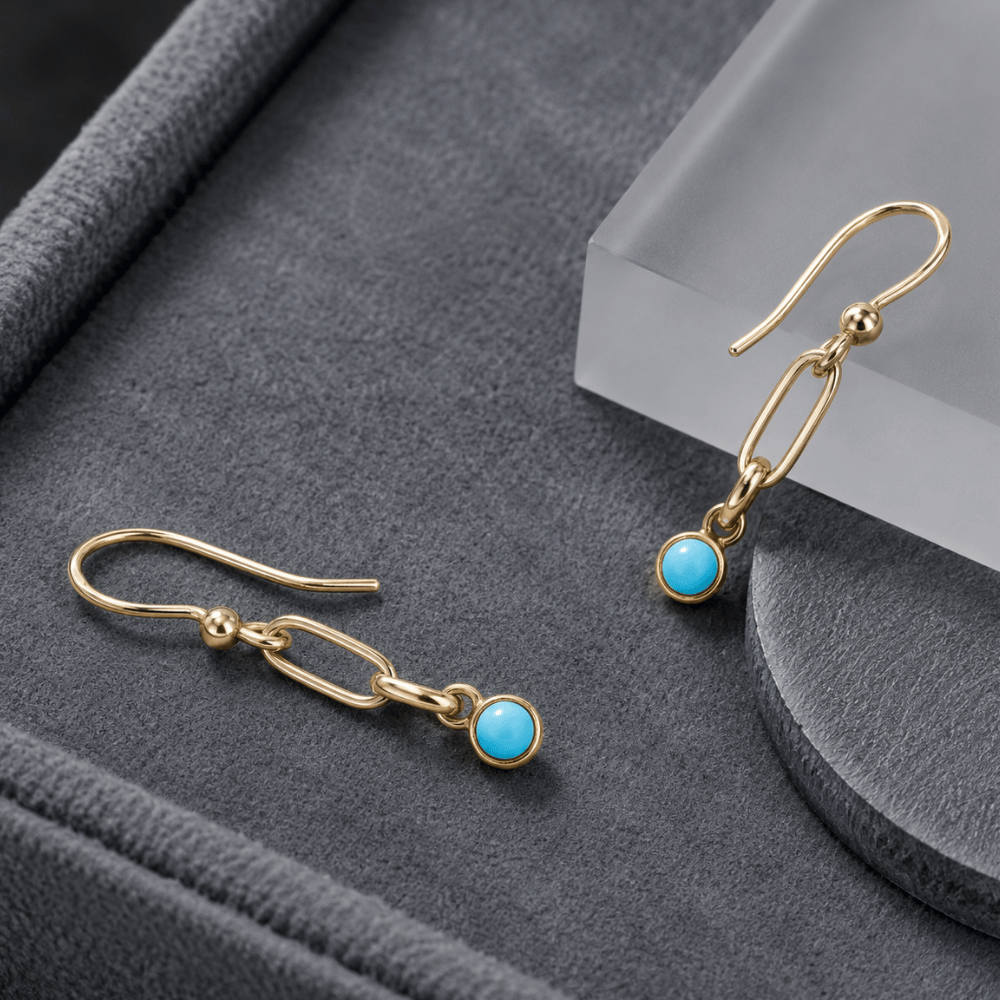 14/20 Gold Filled Turquoise Link Drop Earrings