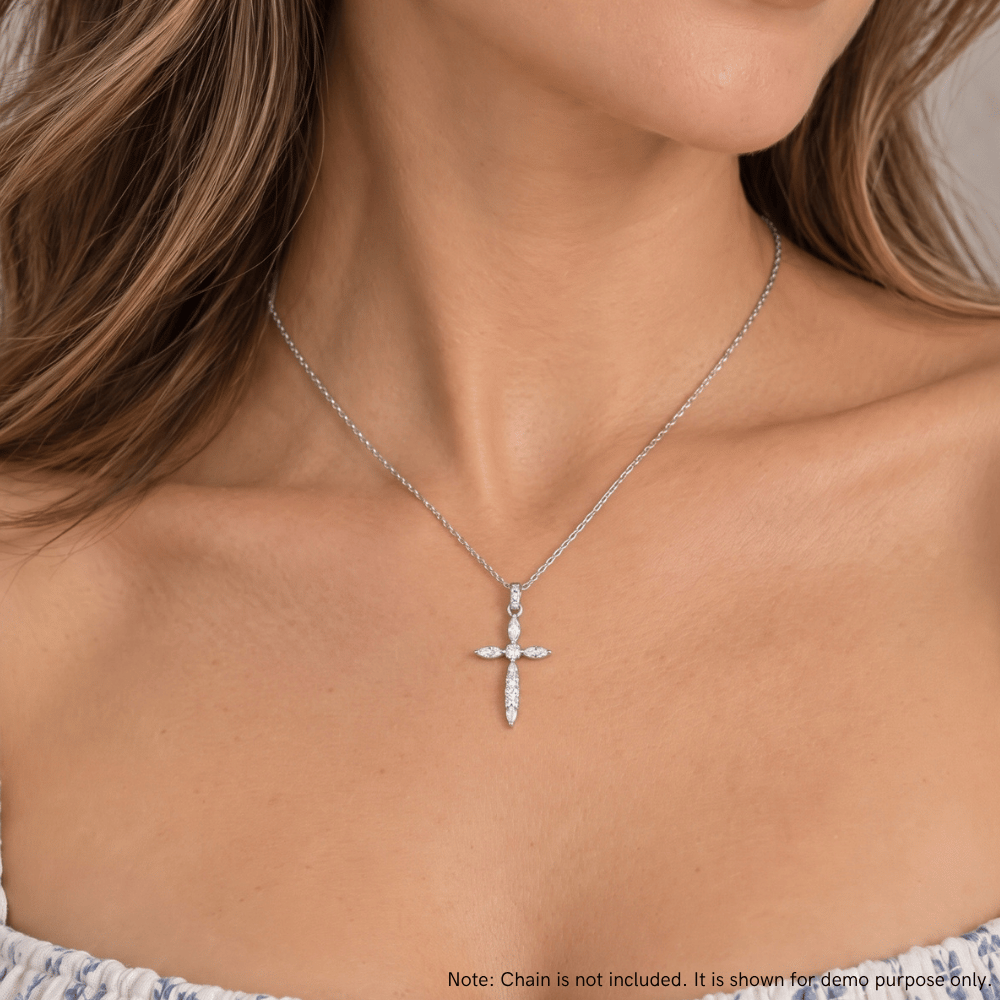Graduating CZ Cross Pendant