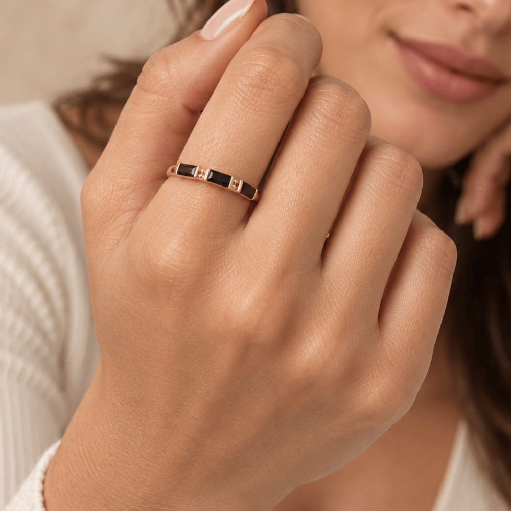 14 Karat Gold Plated Baguette CZ Ring