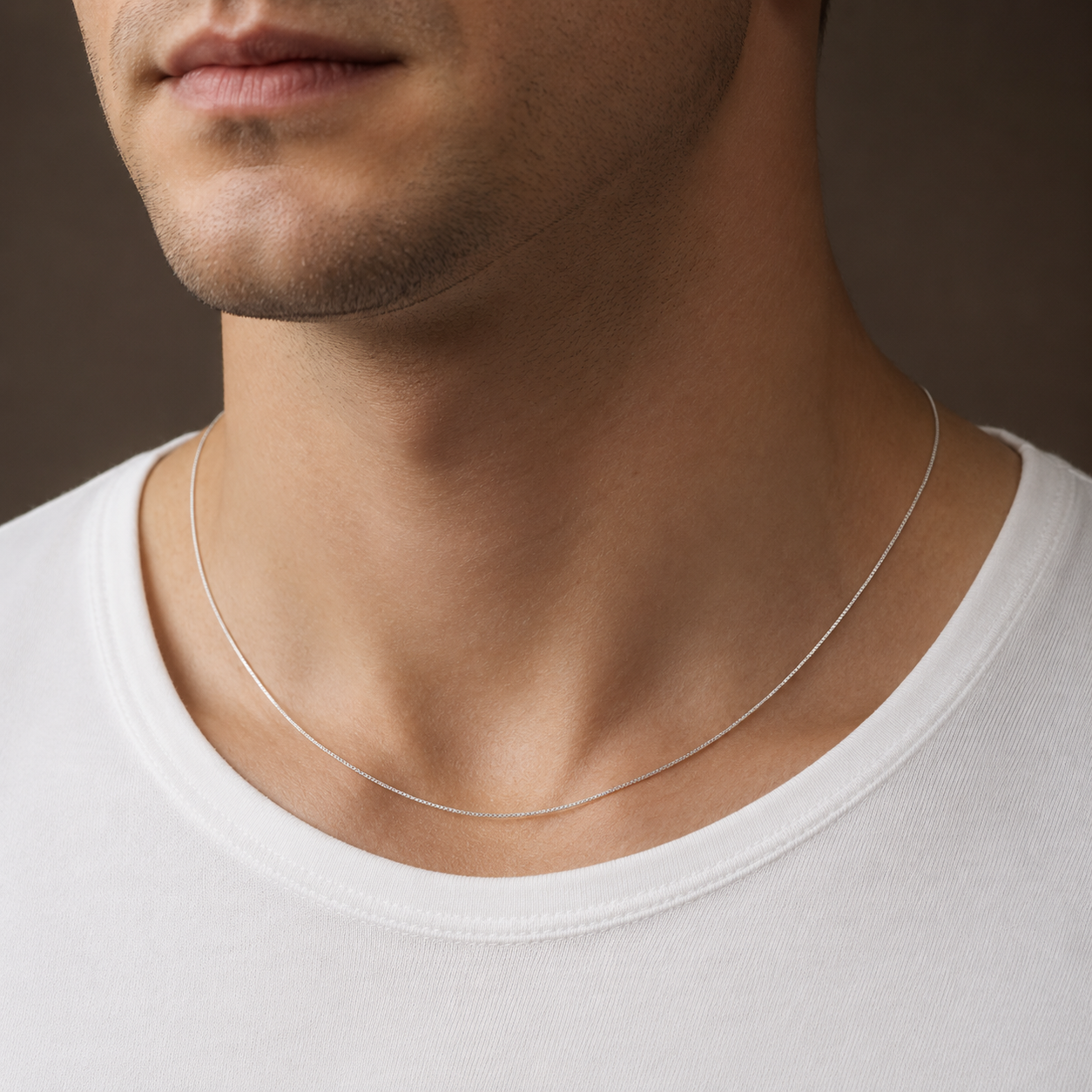 925 Sterling Silver Box Chain Necklace - 0.7mm