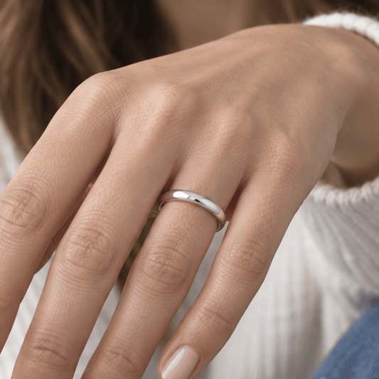Rhodium Plated 3mm Band