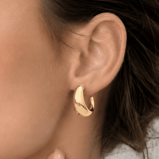 Puffy 3/4 Fashion Hoop Earrings