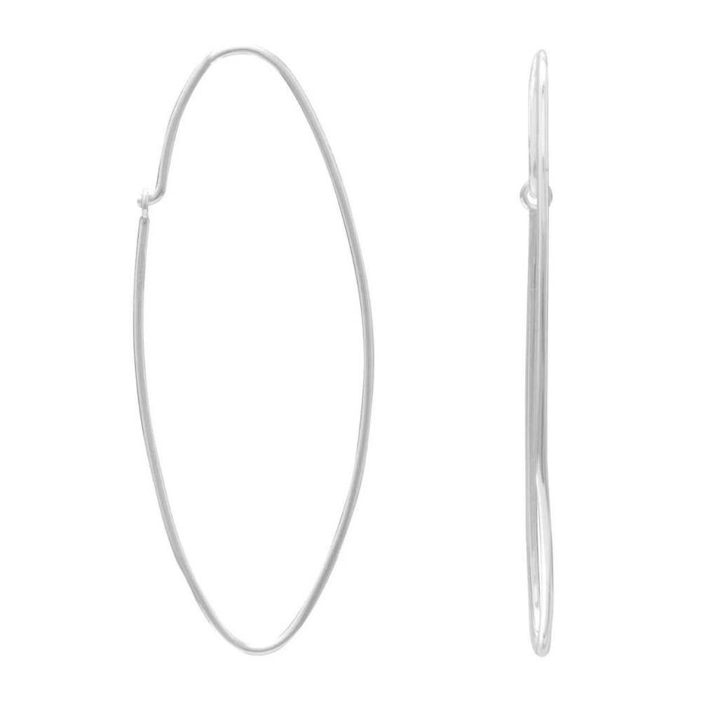 Thin Oval Wire Hoops
