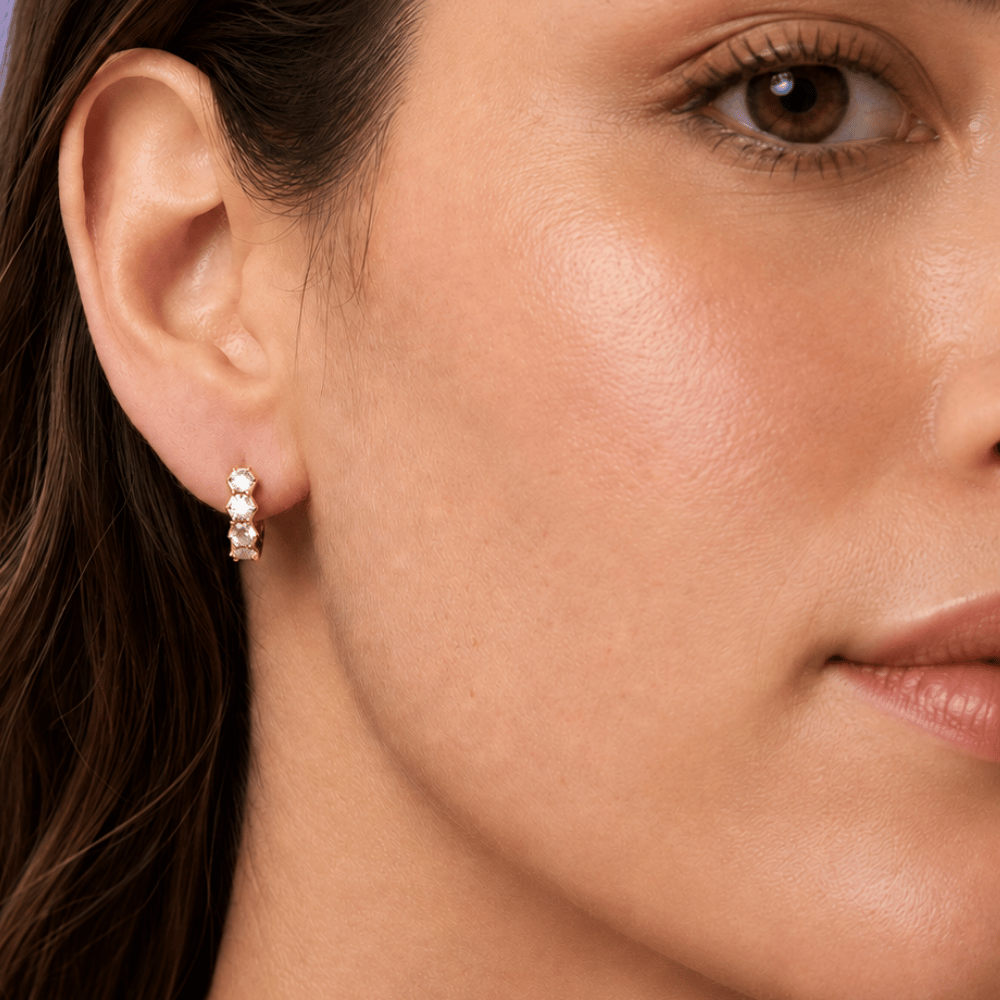 10mm CZ Hoop Earrings