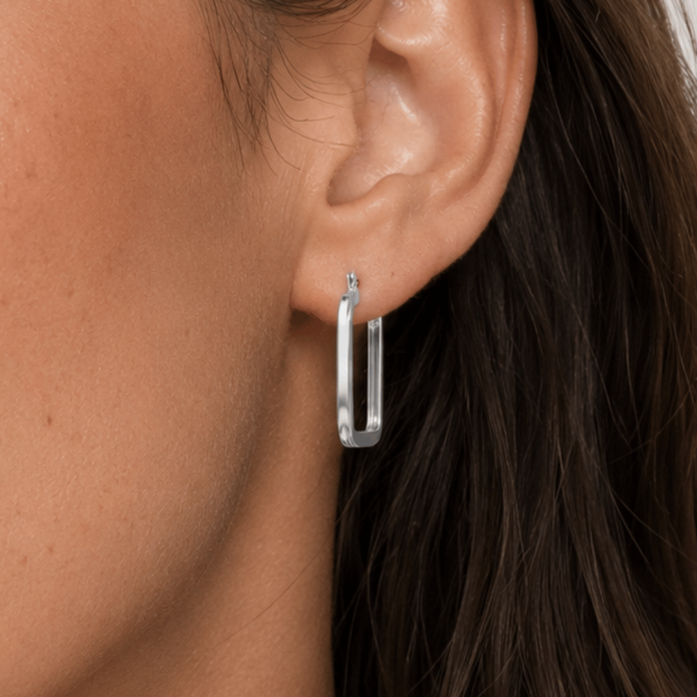 2mm x 24mm Square Hoop Earrings