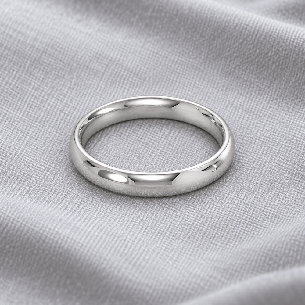 Rhodium Plated 3mm Band