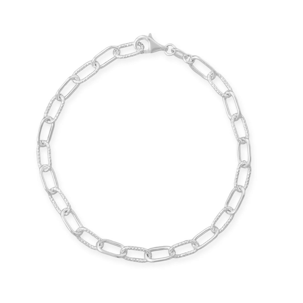 8" Smooth and Textured Link Bracelet