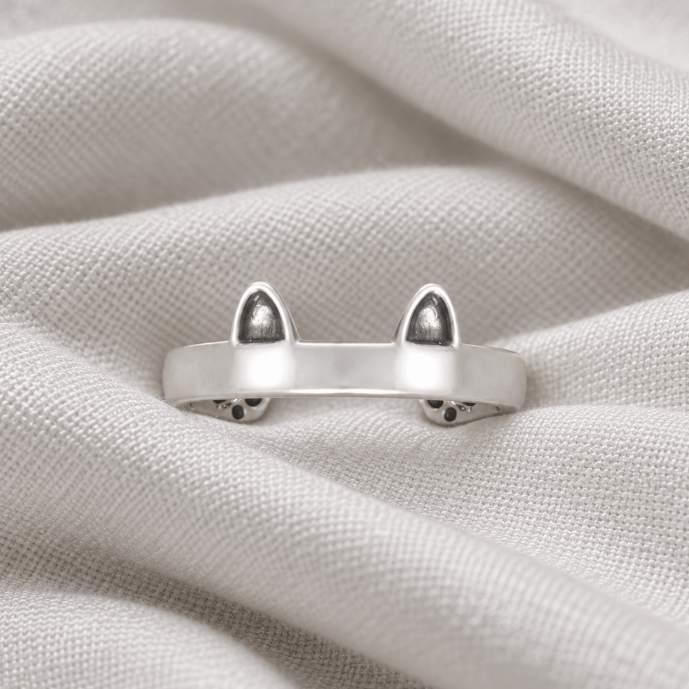 Oxidized Animal Ear Wrap Ring