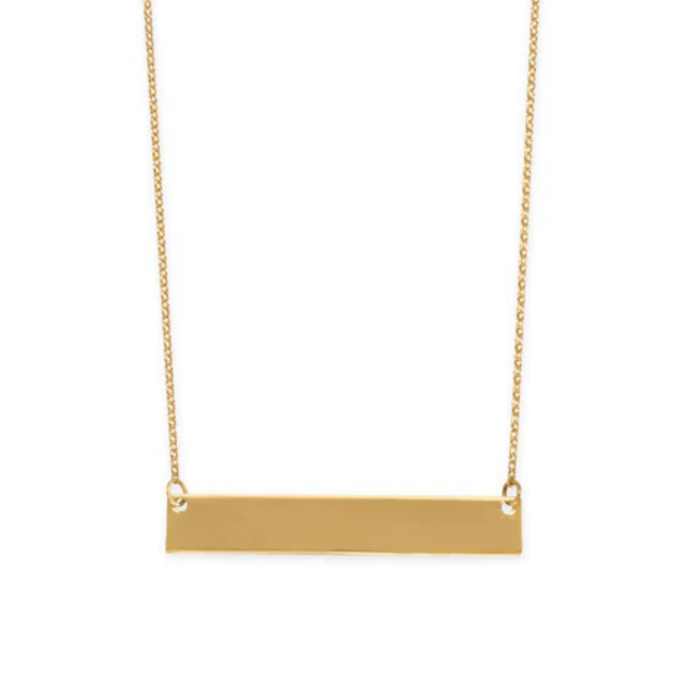 14 Karat Gold Plated Bar Necklace