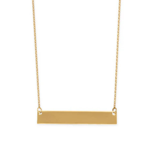 14 Karat Gold Plated Bar Necklace