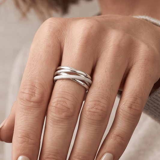 Polished and Stardust MultiBand Ring