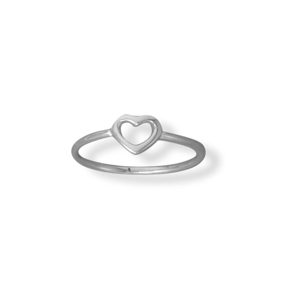 Polished Open Heart Ring - view 5