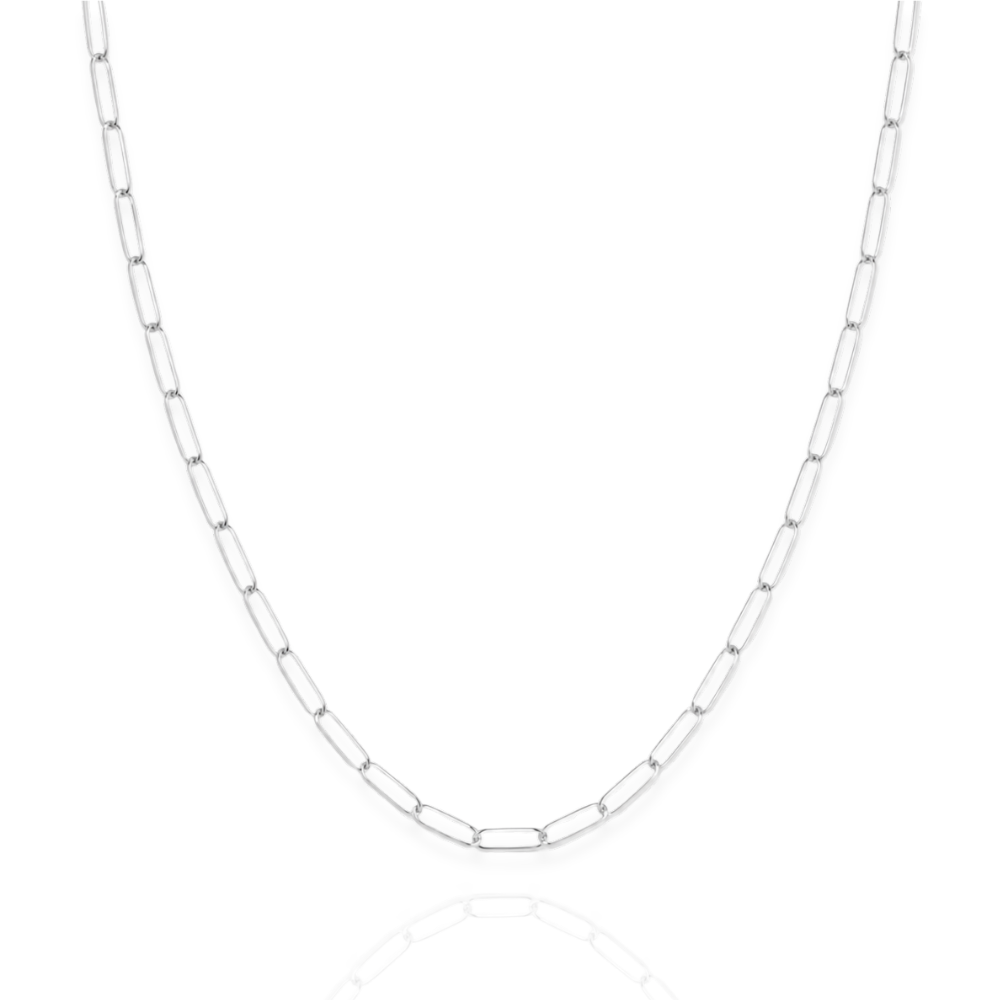 925 Sterling Silver Paperclip Chain Necklace - 2.8mm